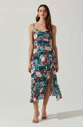 Green red floral