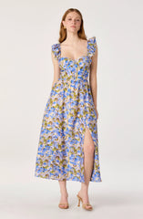 Yellow blue floral