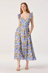 Yellow blue floral