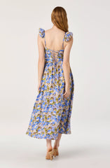 Yellow blue floral