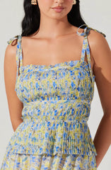 Blue yellow floral