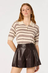 Cream brown stripe