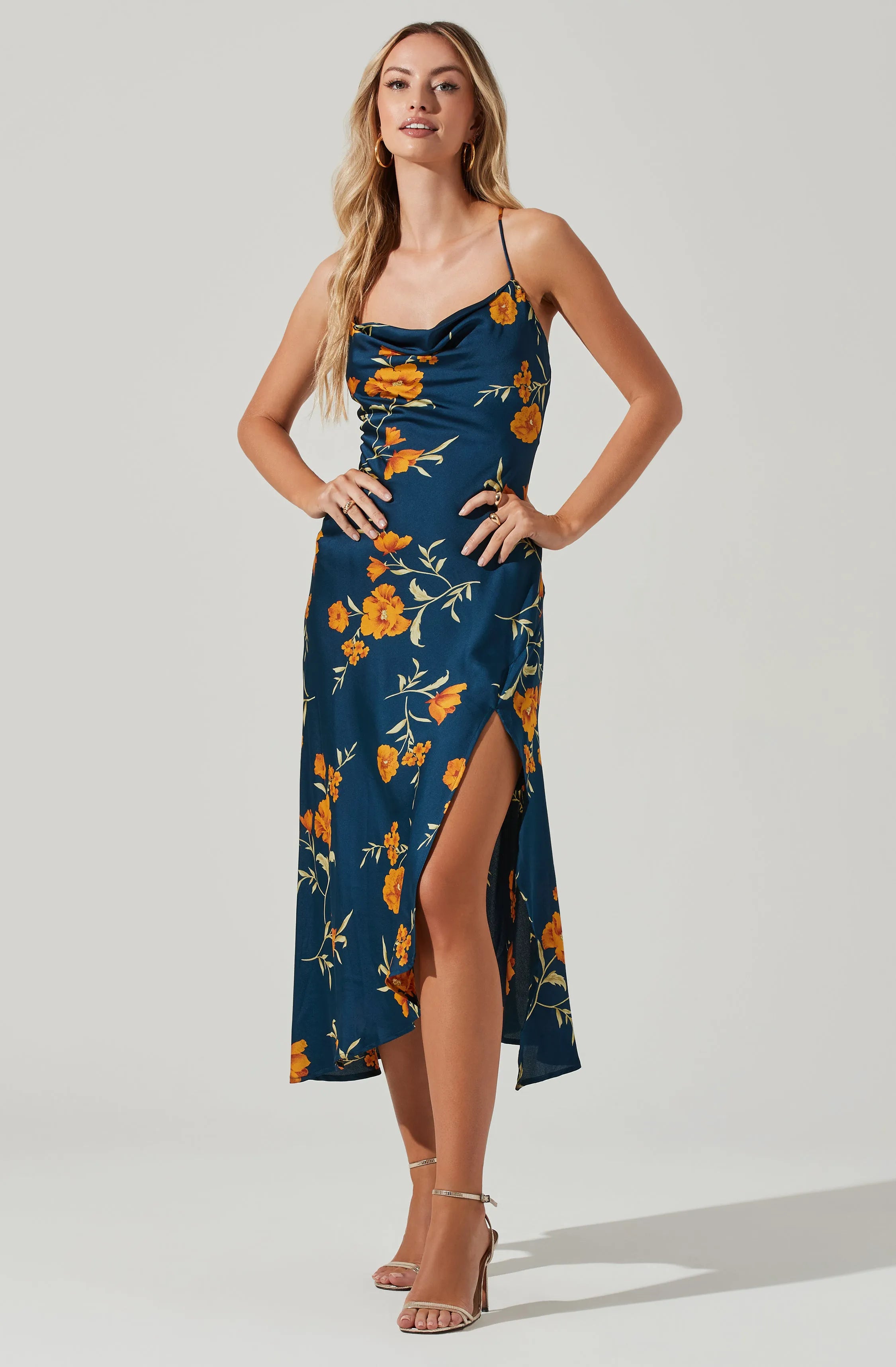 Dark Teal-Gold Floral