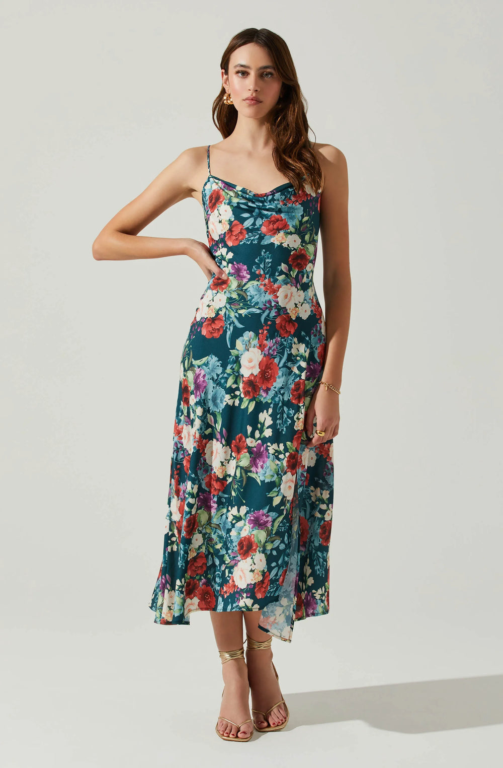Green red floral