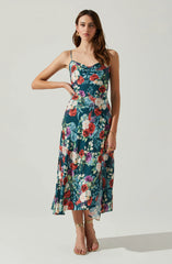 Green red floral