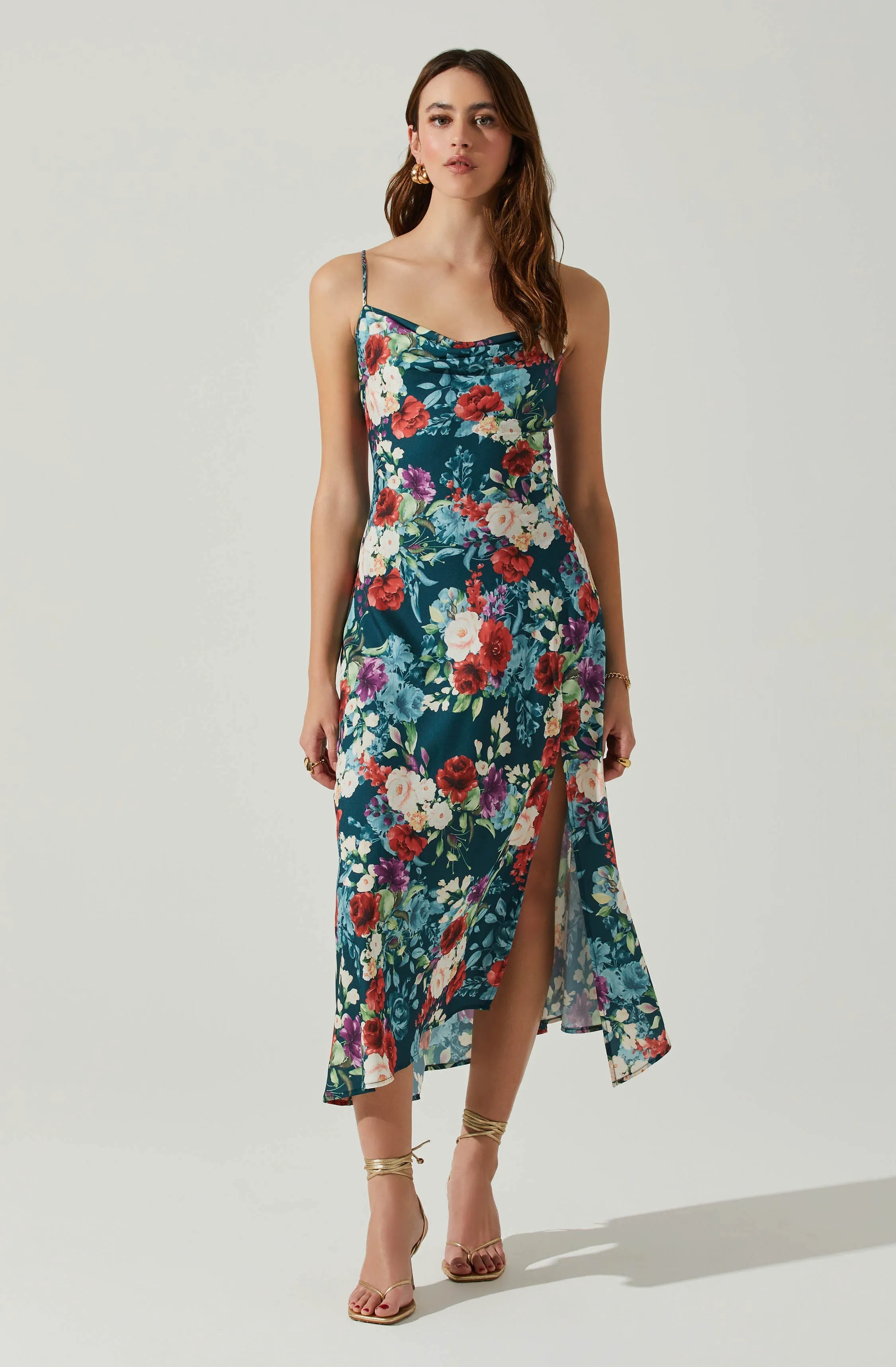 Green red floral
