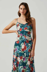 Green red floral