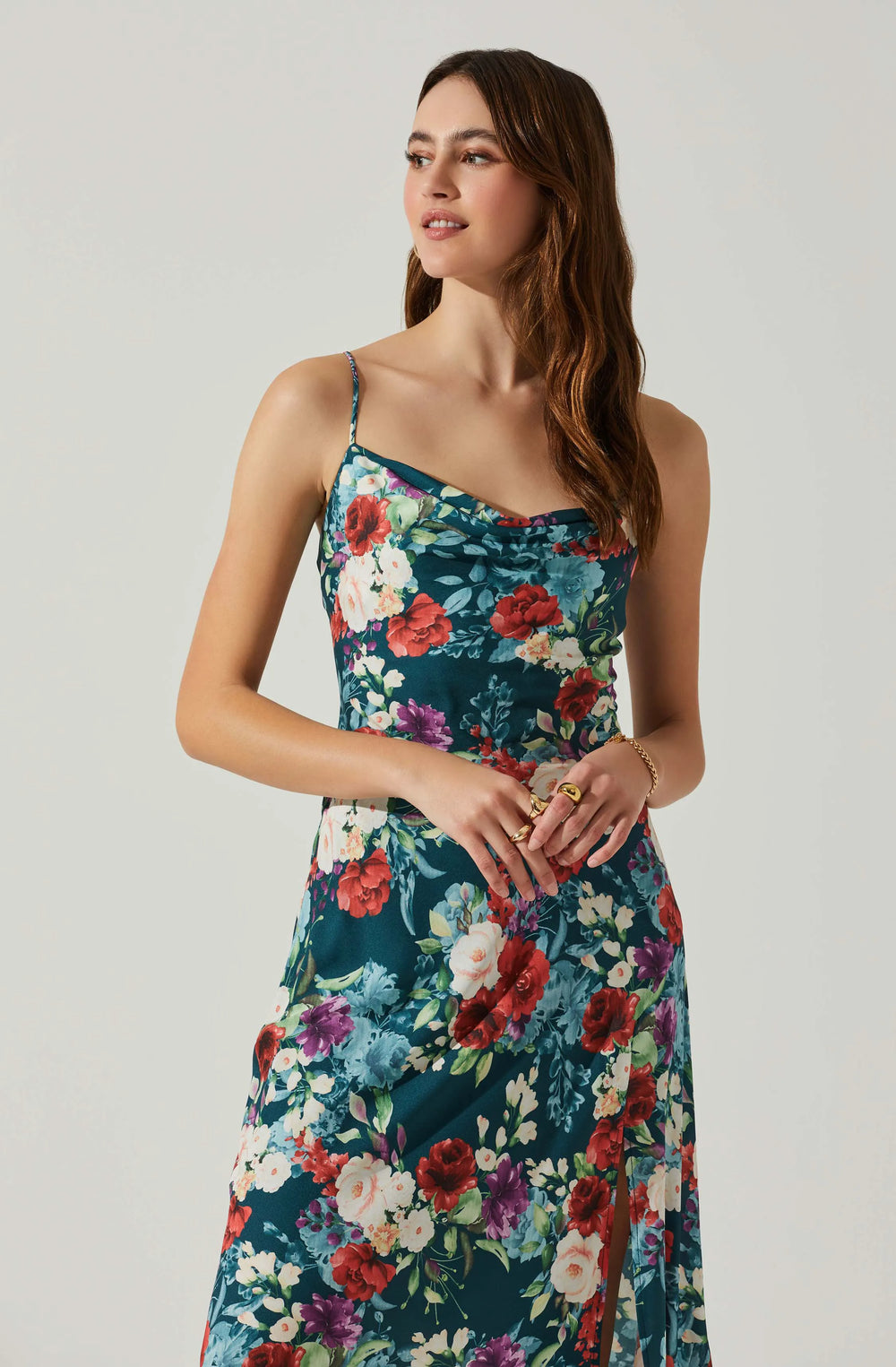 Green red floral