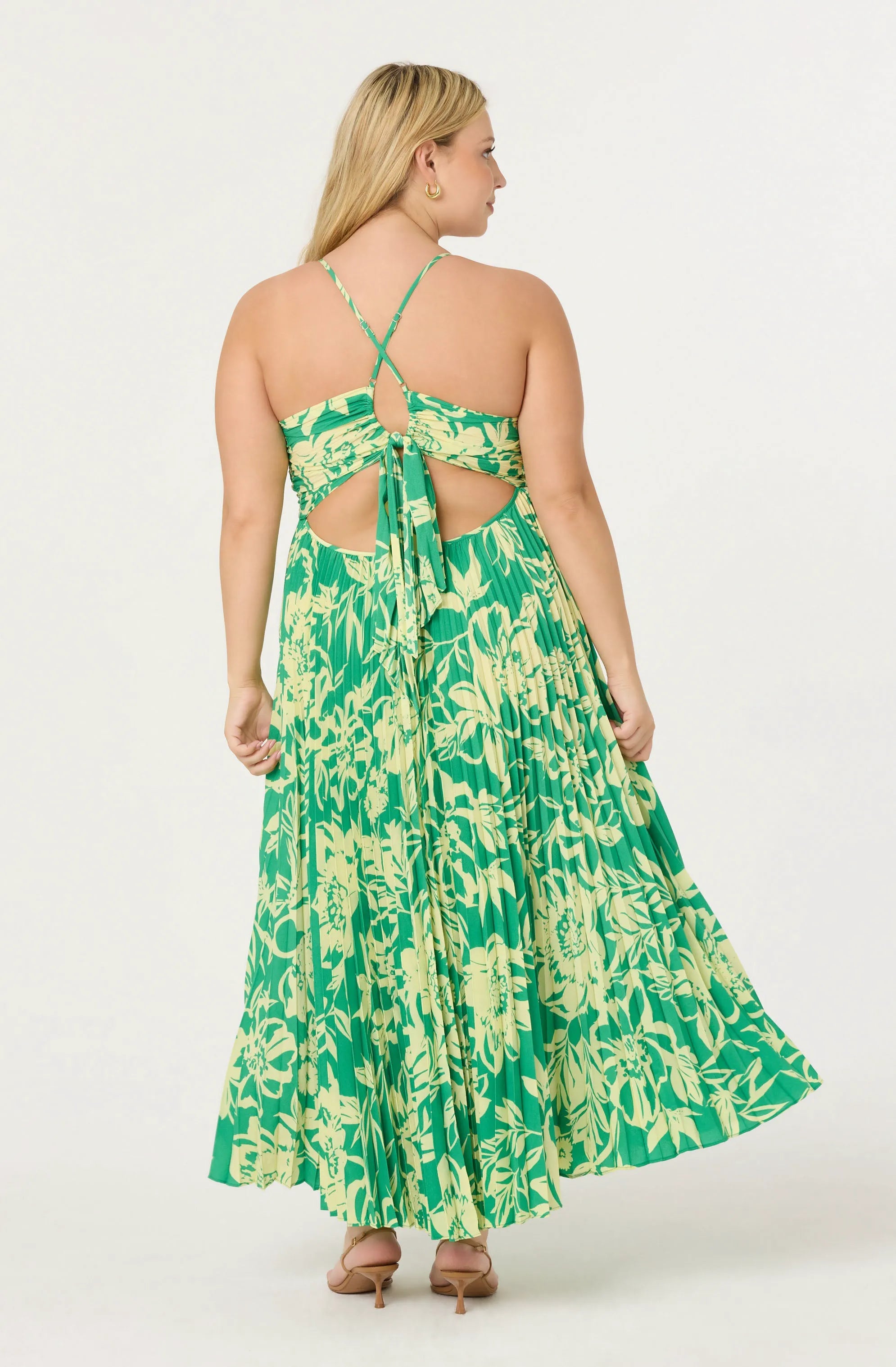 Plus Size - Green lime floral