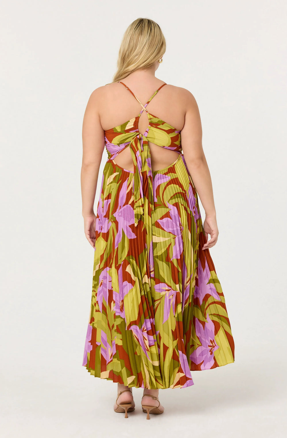 Plus Size - Green rust floral