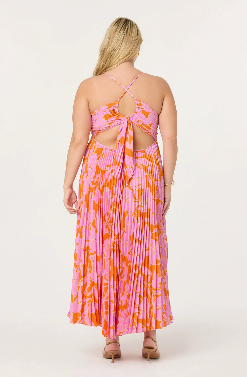 Plus Size - Orange purple floral