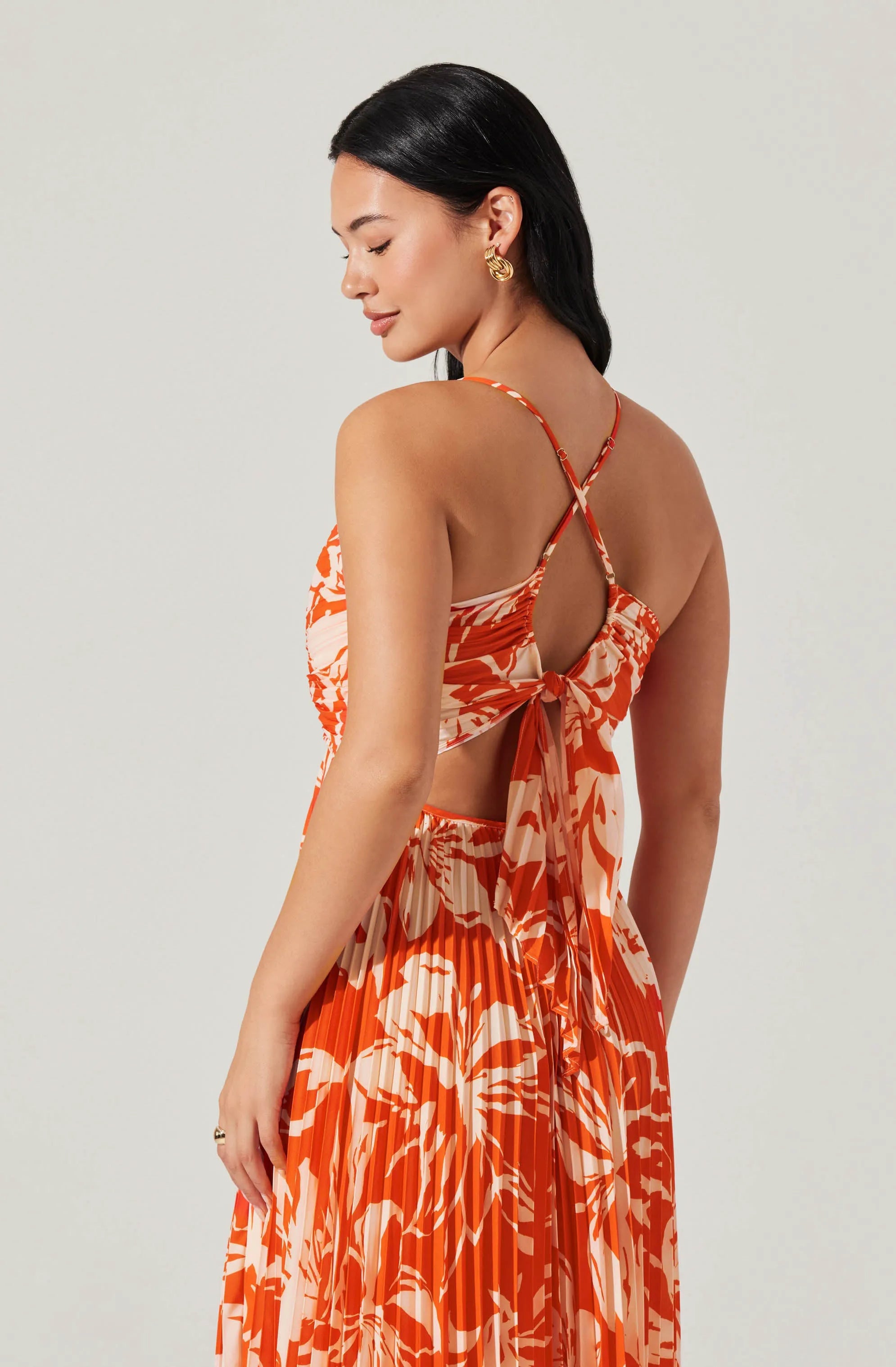 Hot orange floral