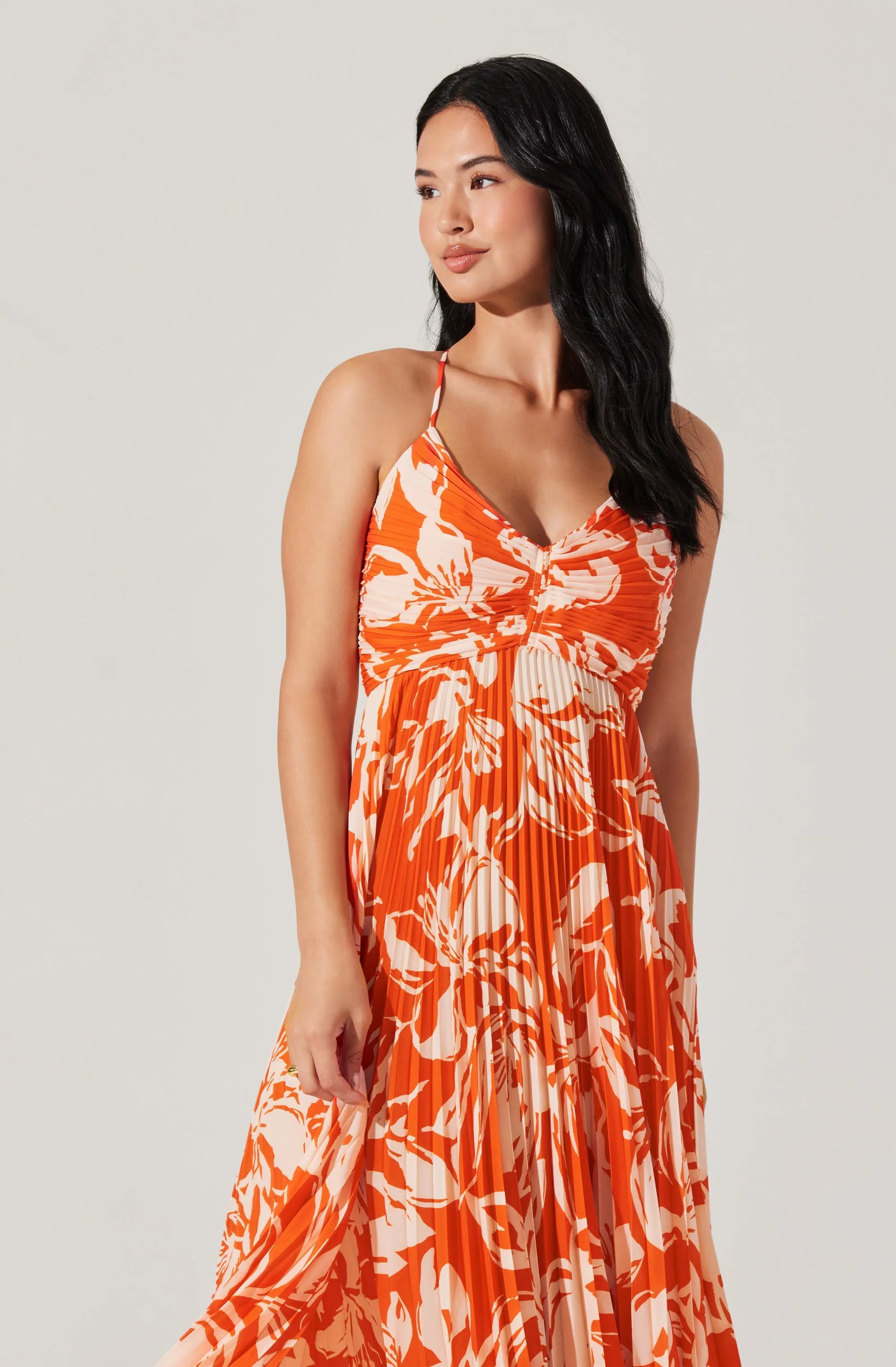 Hot orange floral