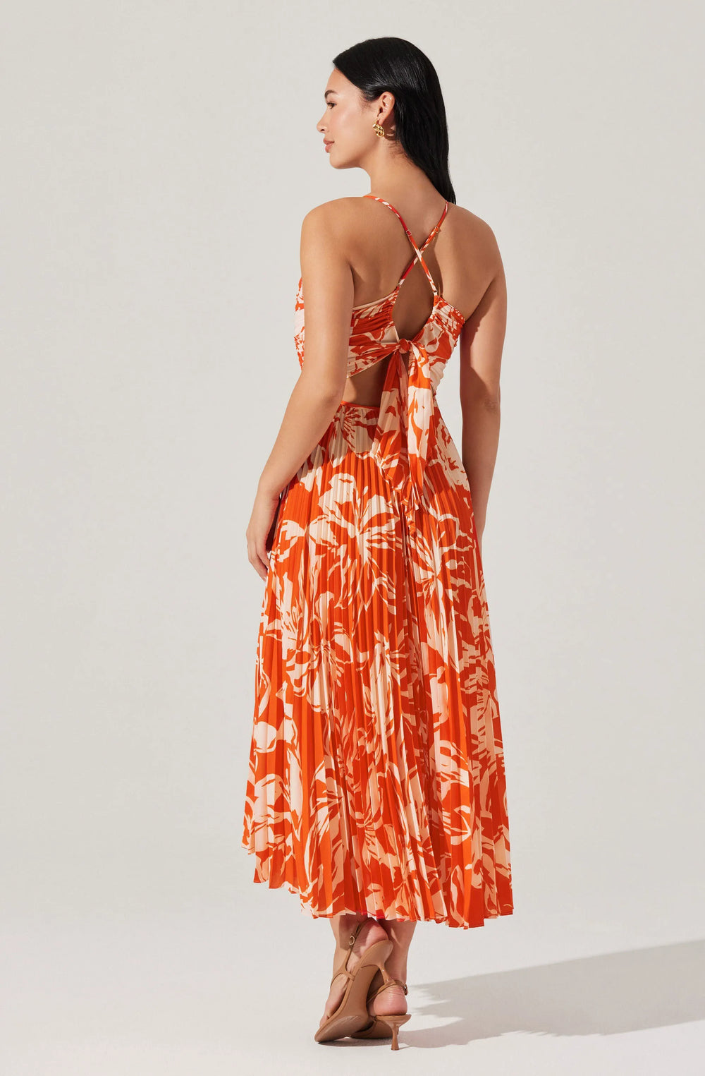 Hot orange floral
