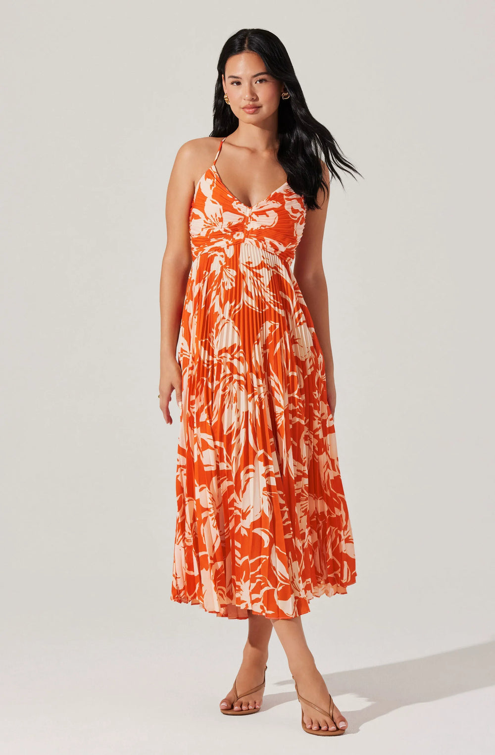 Hot orange floral