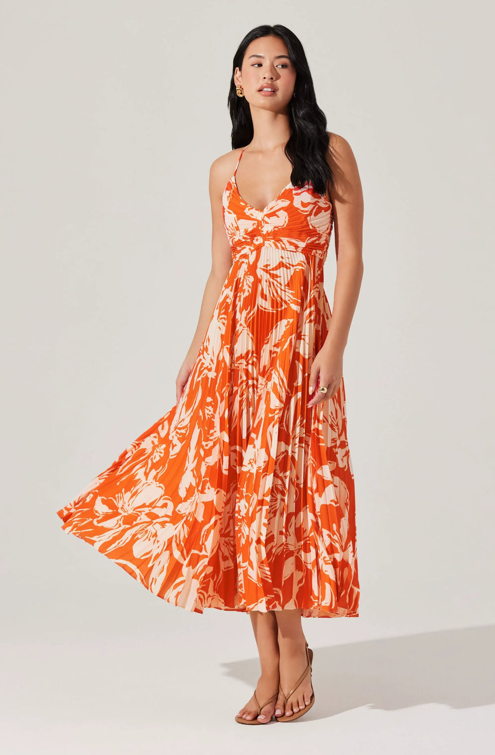 Hot orange floral