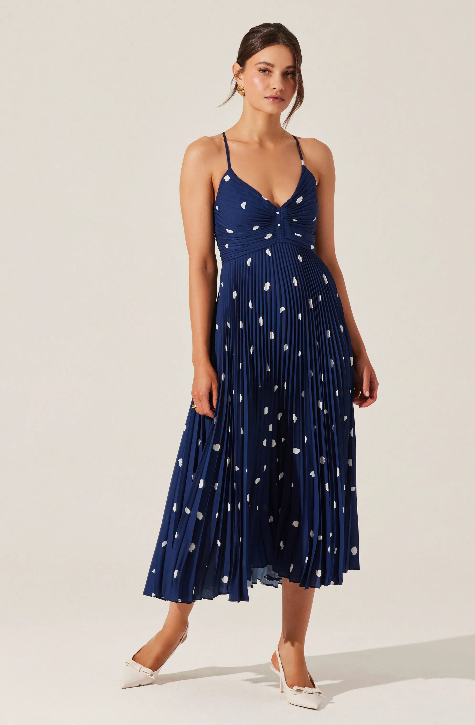 ACDR100873-NAVY POLKA DOT-XS