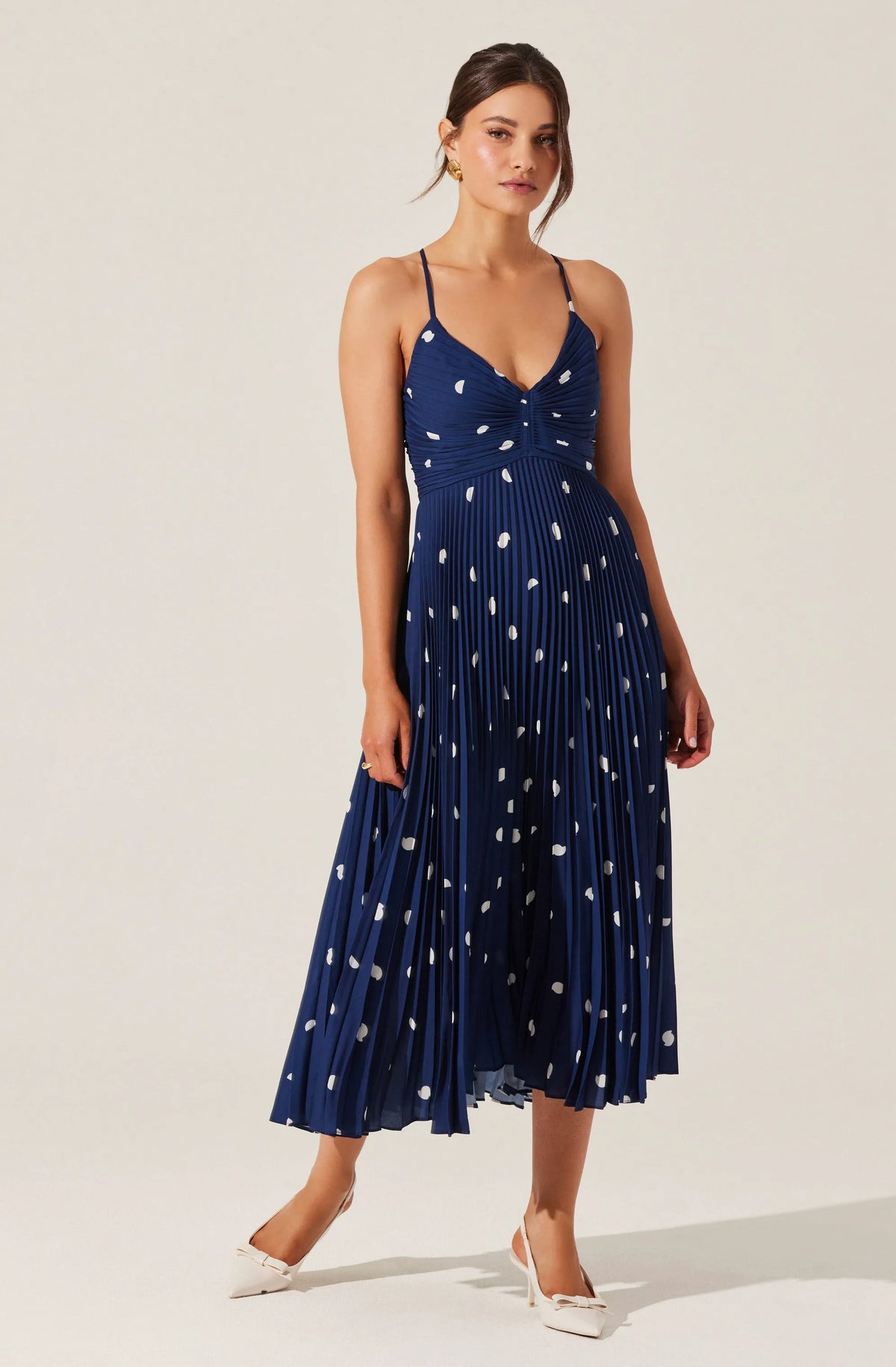 ACDR100873-NAVY POLKA DOT-XS
