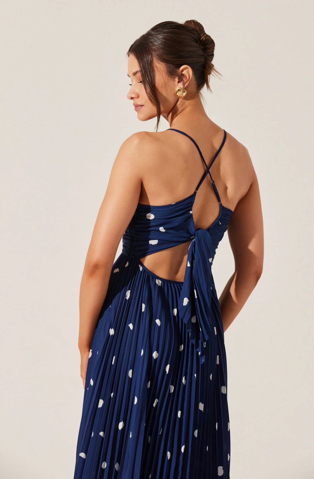 ACDR100873-NAVY POLKA DOT-XS