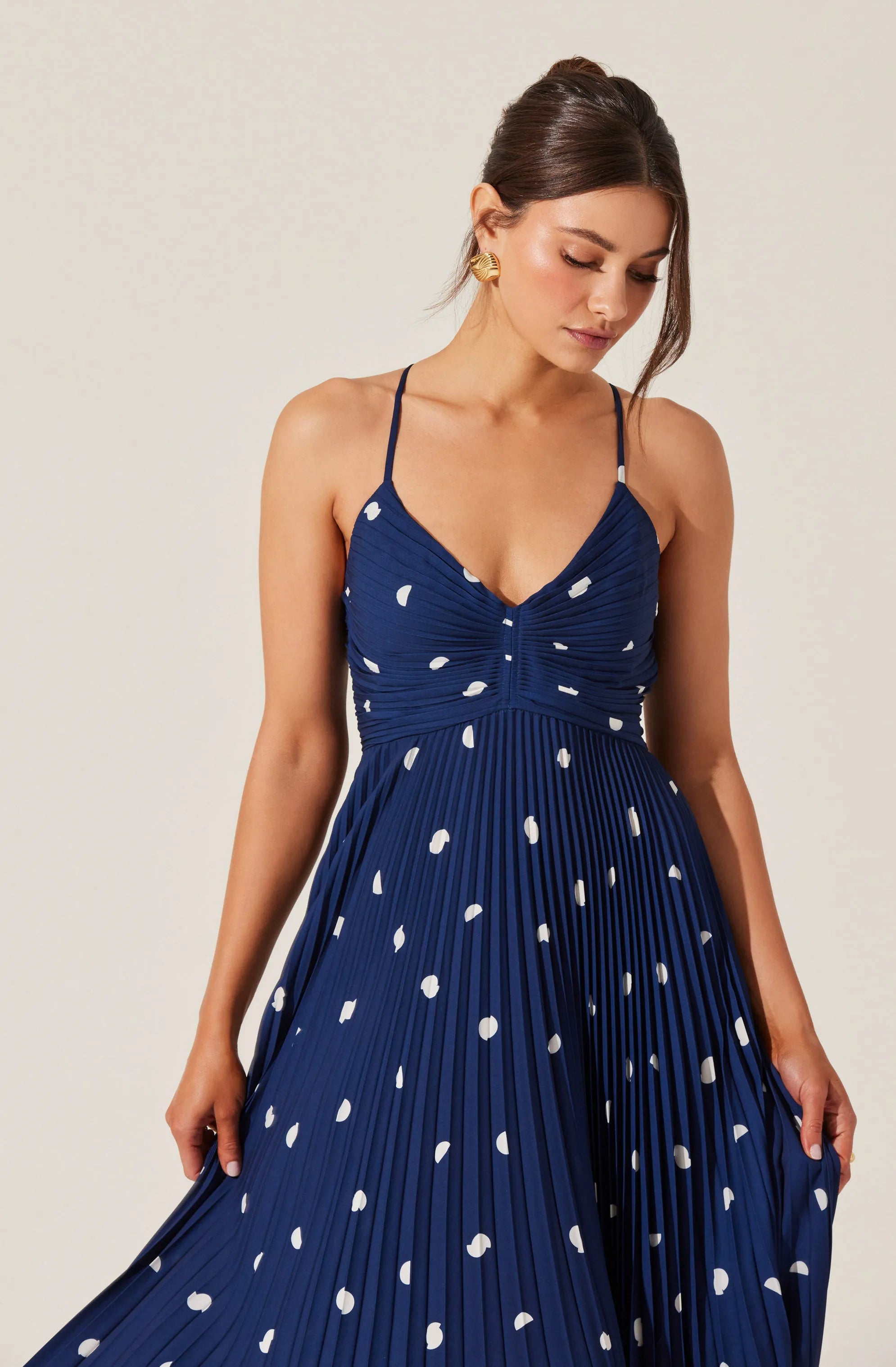 ACDR100873-NAVY POLKA DOT-XS
