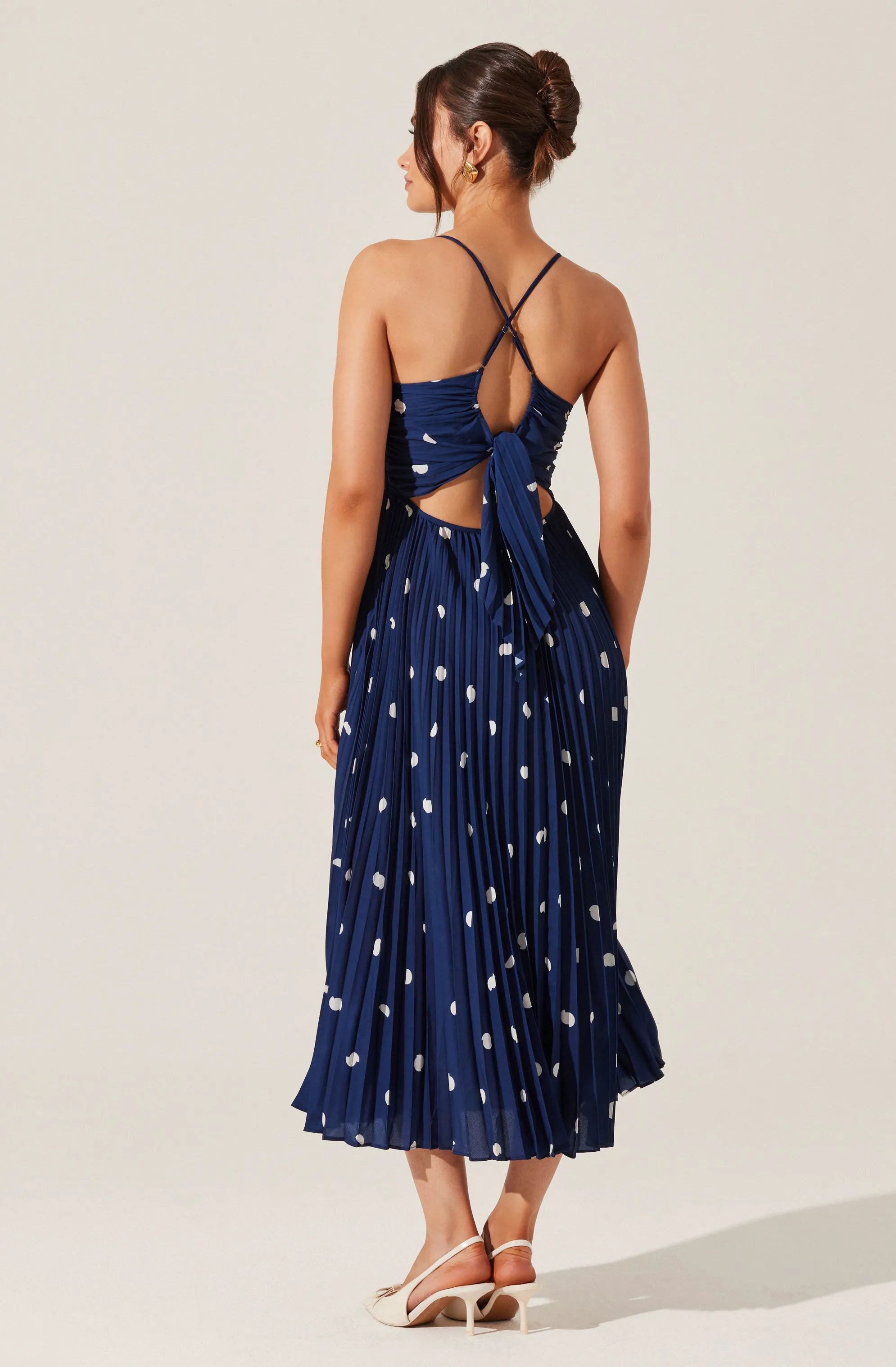 ACDR100873-NAVY POLKA DOT-XS