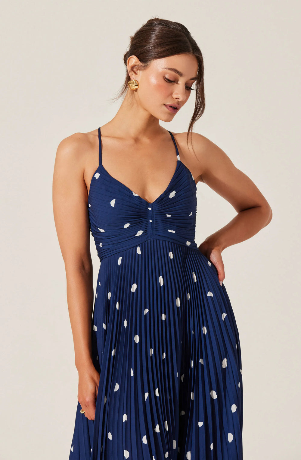 ACDR100873-NAVY POLKA DOT-XS