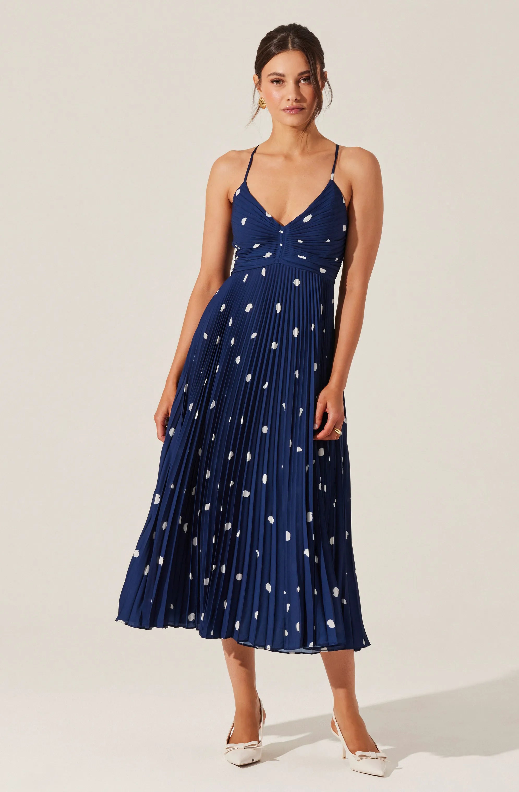 ACDR100873-NAVY POLKA DOT-XS