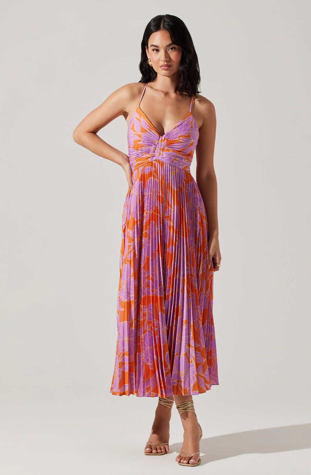 Orange purple floral