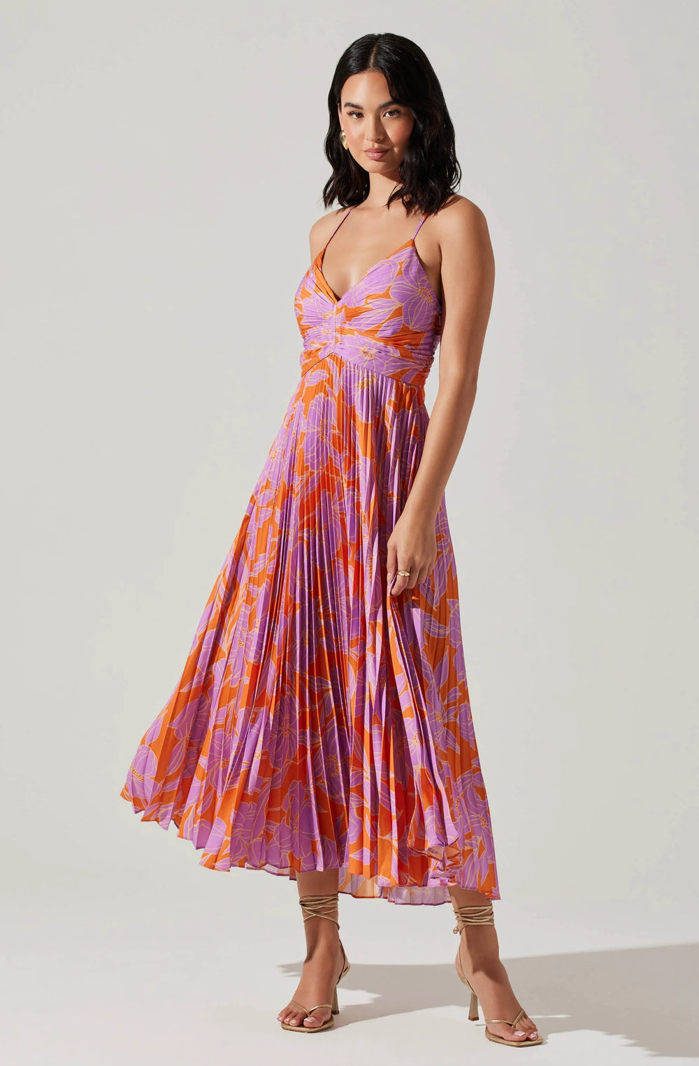 Orange purple floral