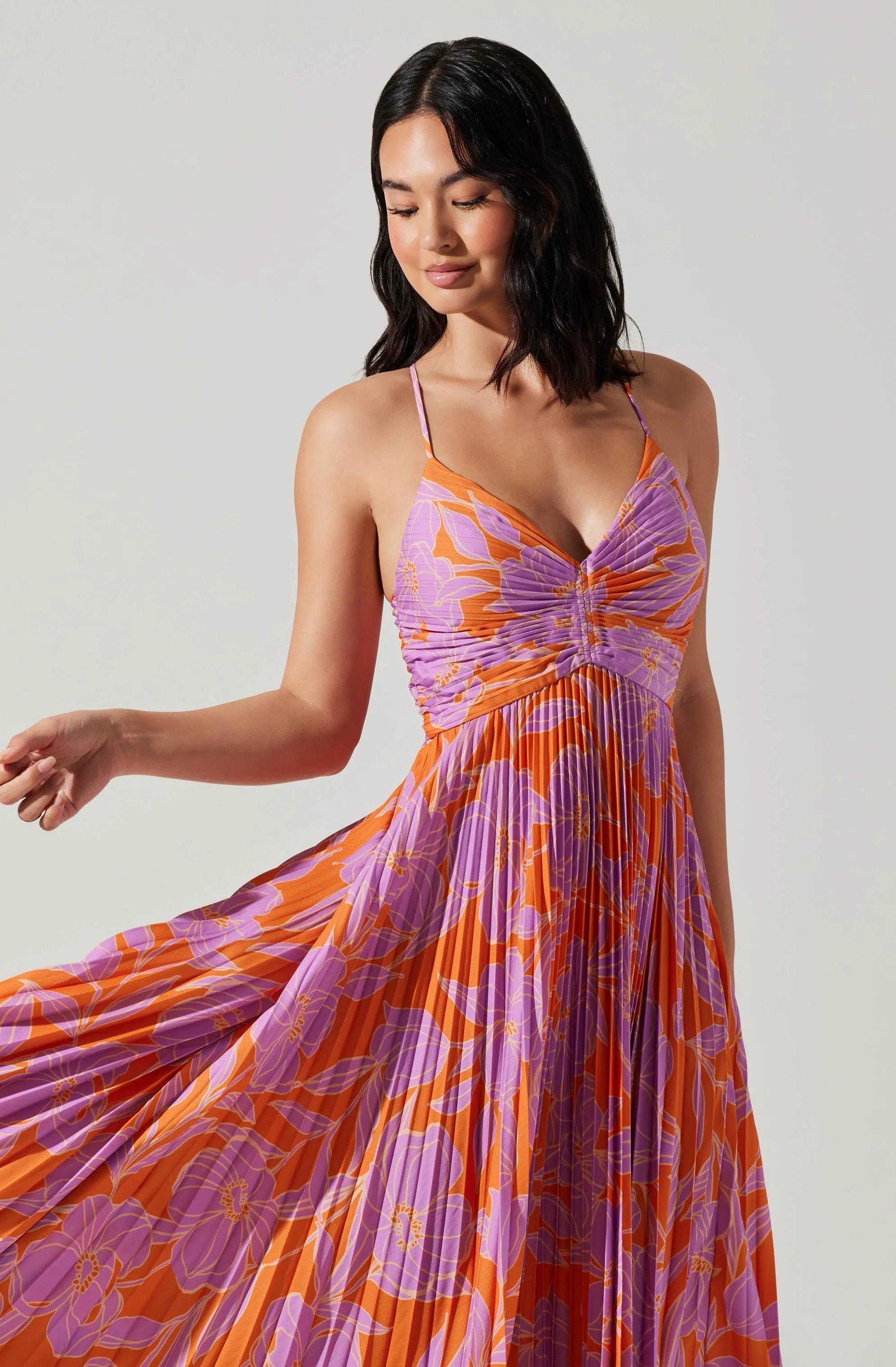 Orange purple floral
