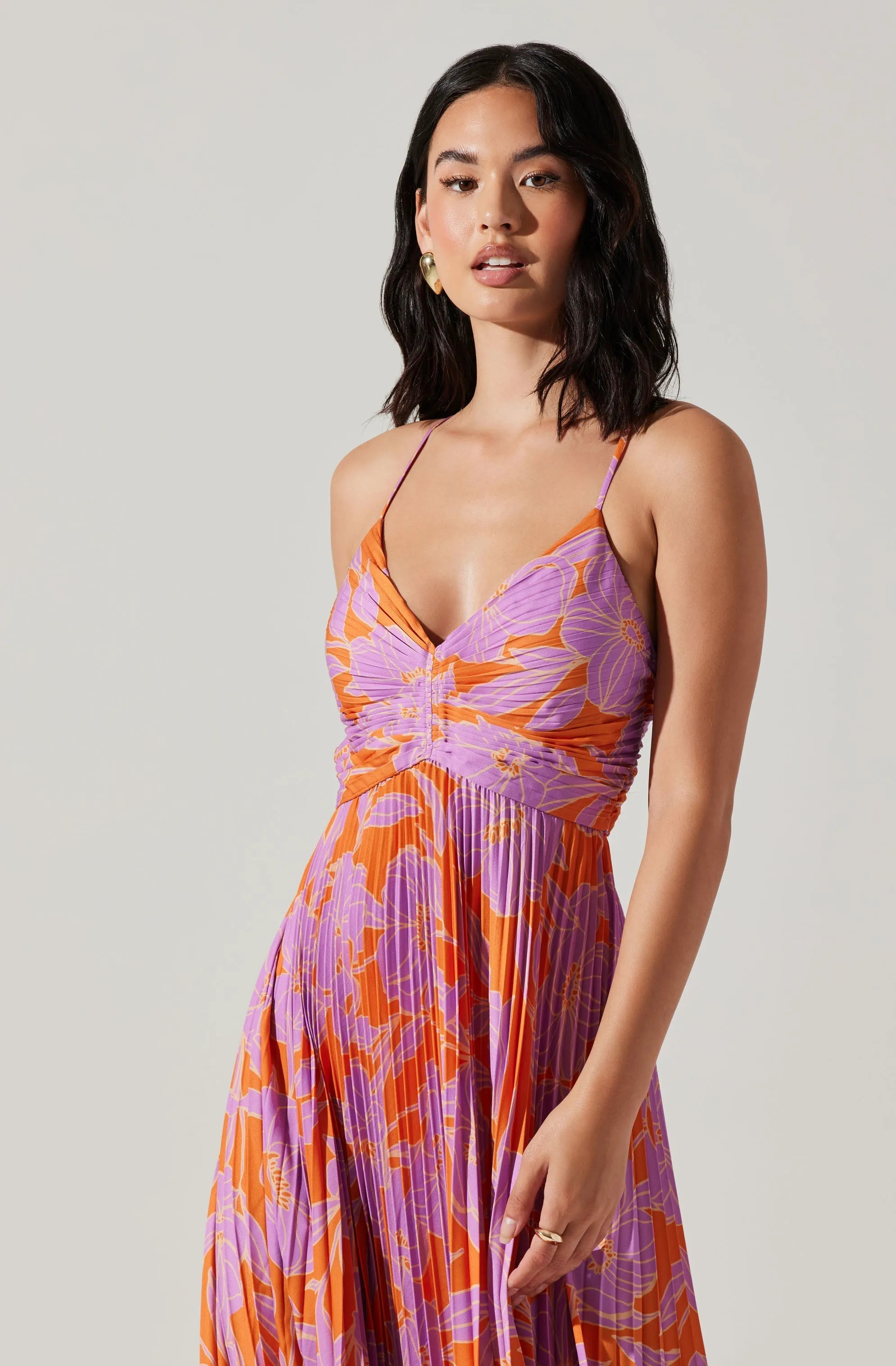 Orange purple floral