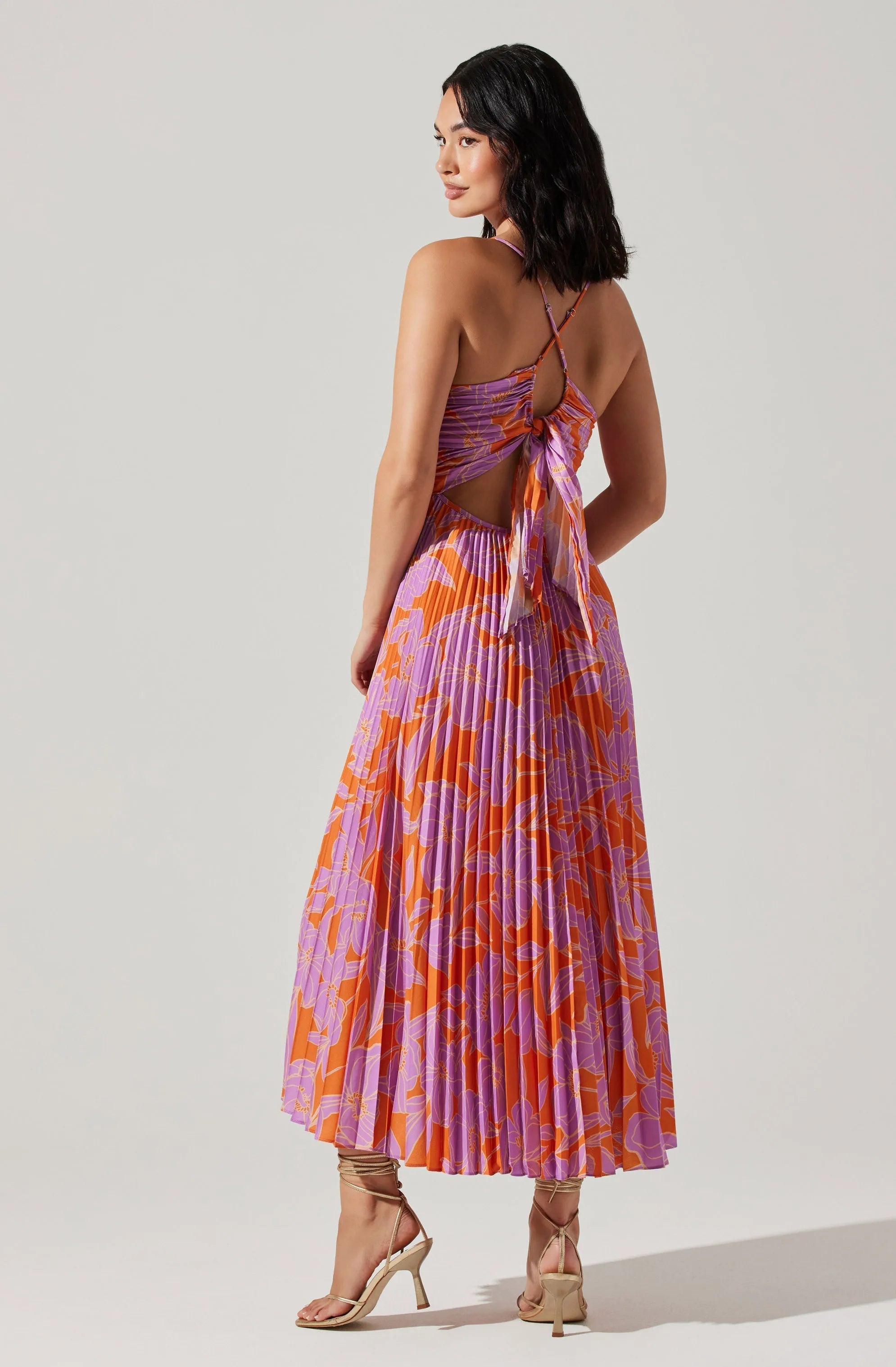 Orange purple floral
