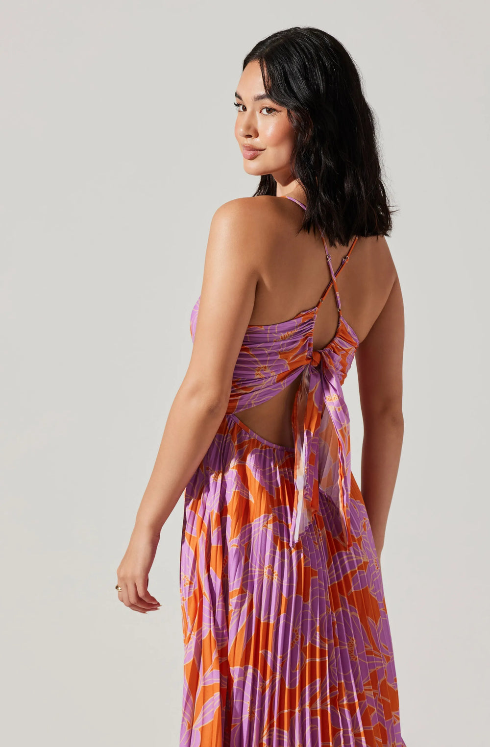 Orange purple floral