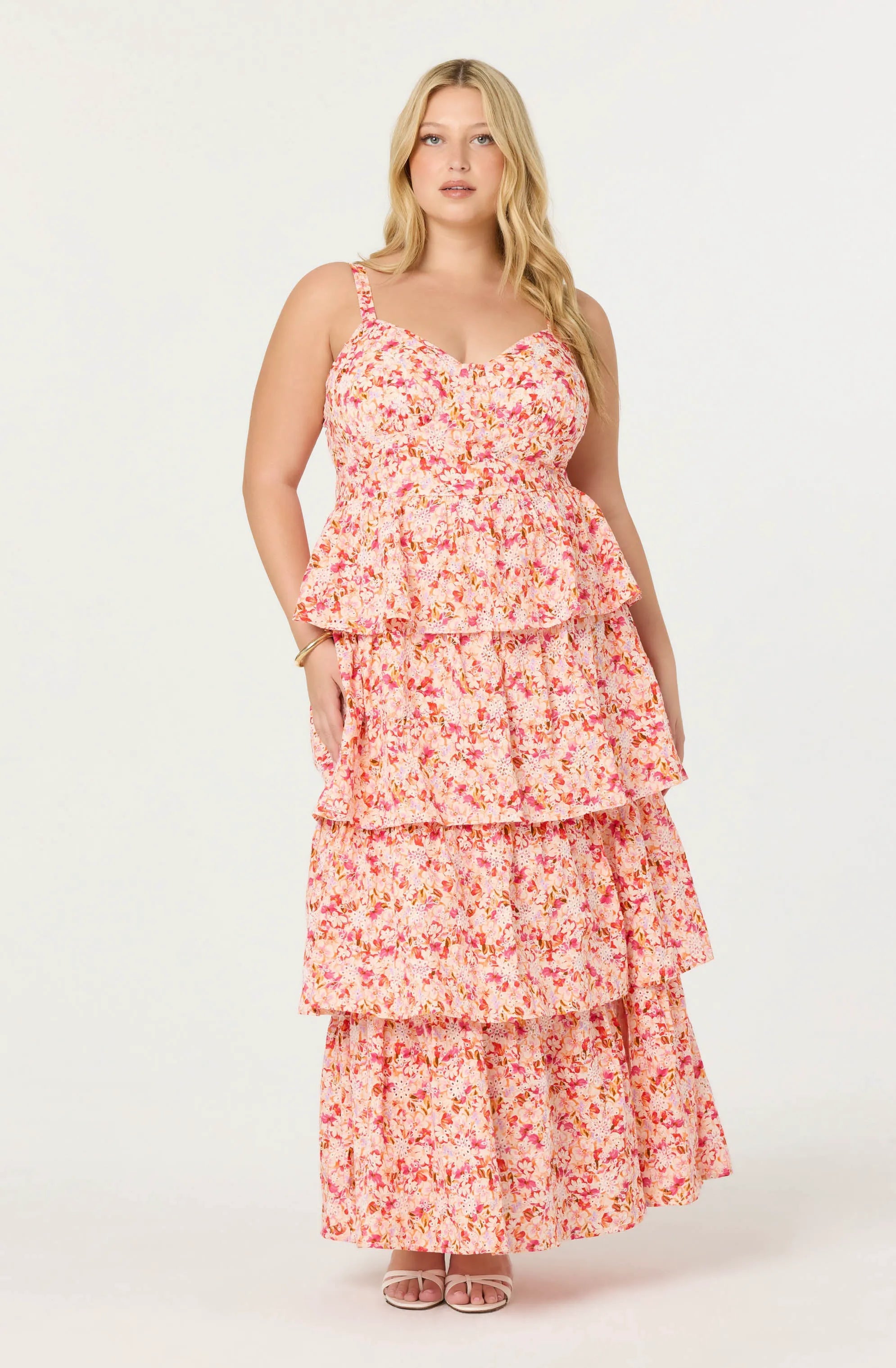 Plus Size - Pink multi floral