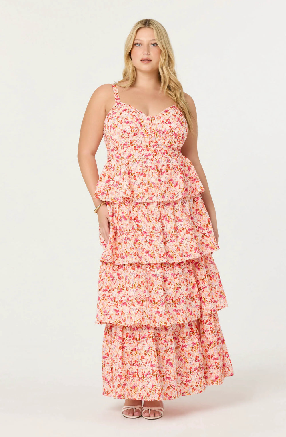 Plus Size - Pink multi floral