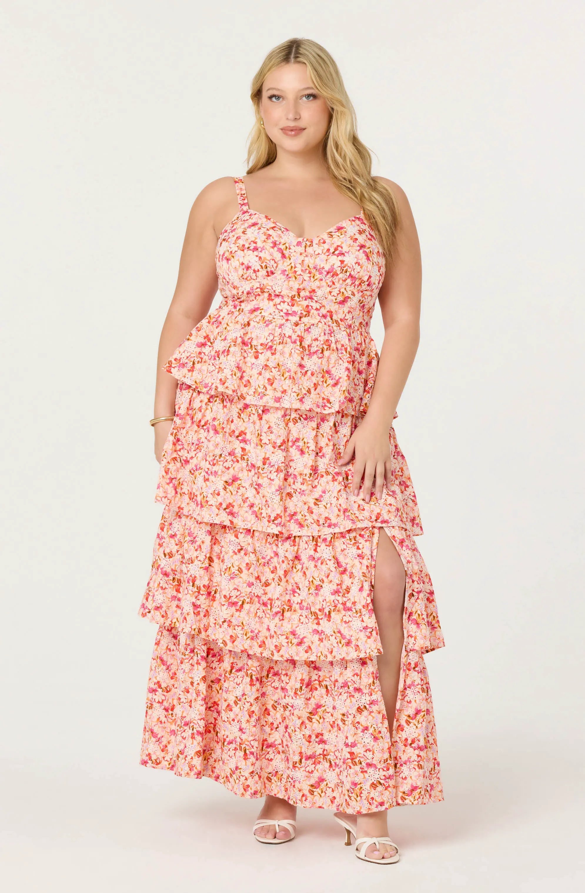 Plus Size - Pink multi floral