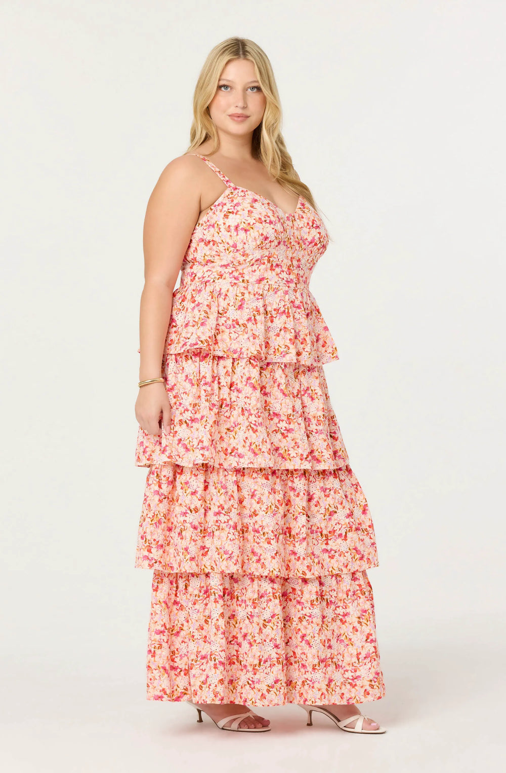 Plus Size - Pink multi floral