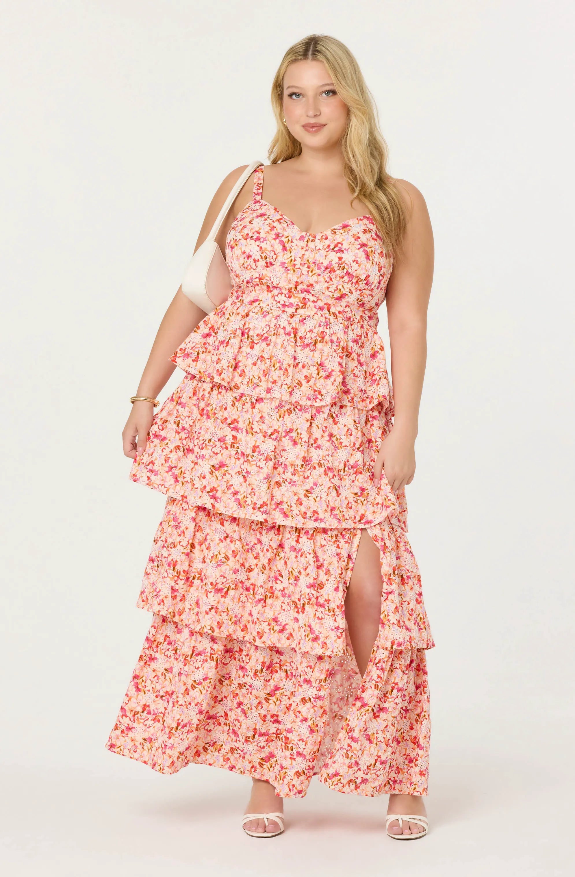 Plus Size - Pink multi floral