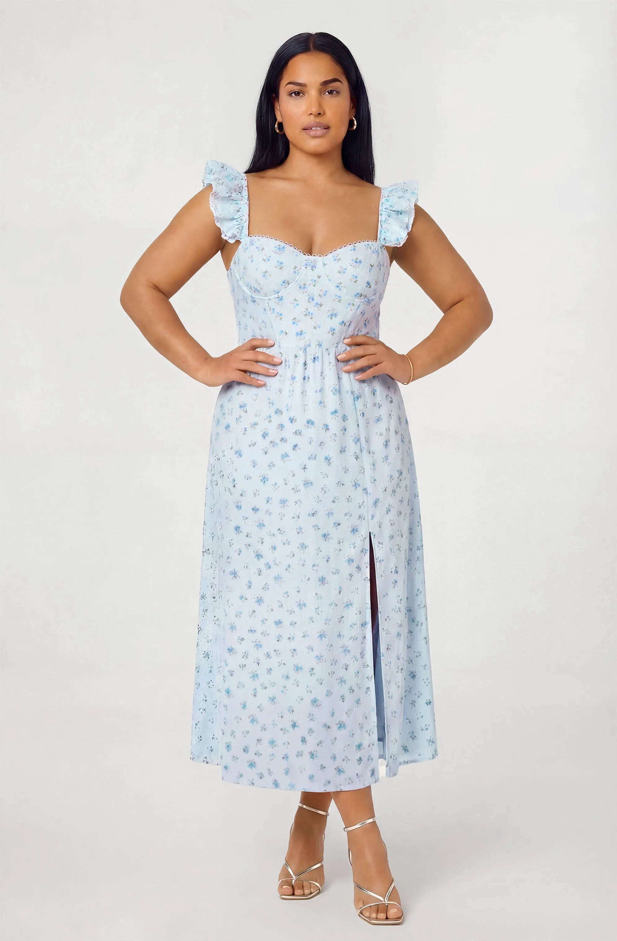 Plus Size - Blue floral