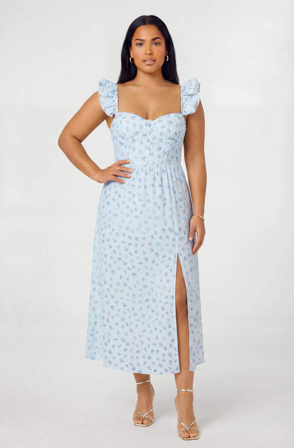 Plus Size - Blue floral