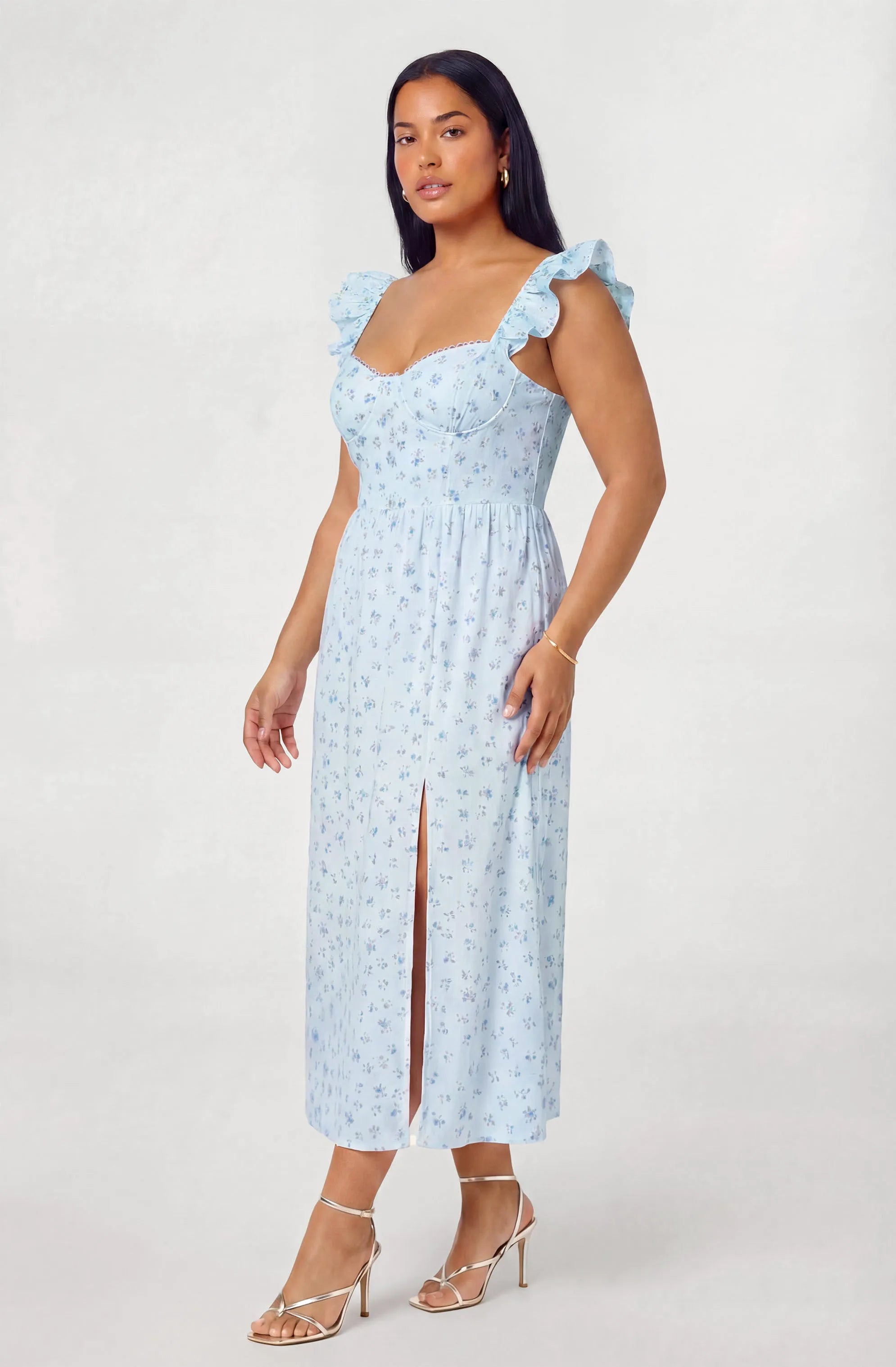 Plus Size - Blue floral