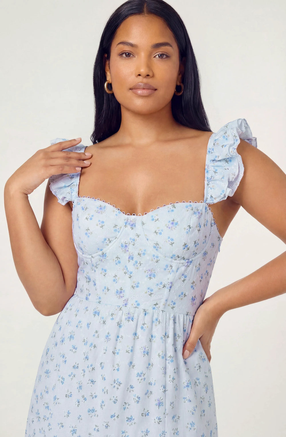 Plus Size - Blue floral