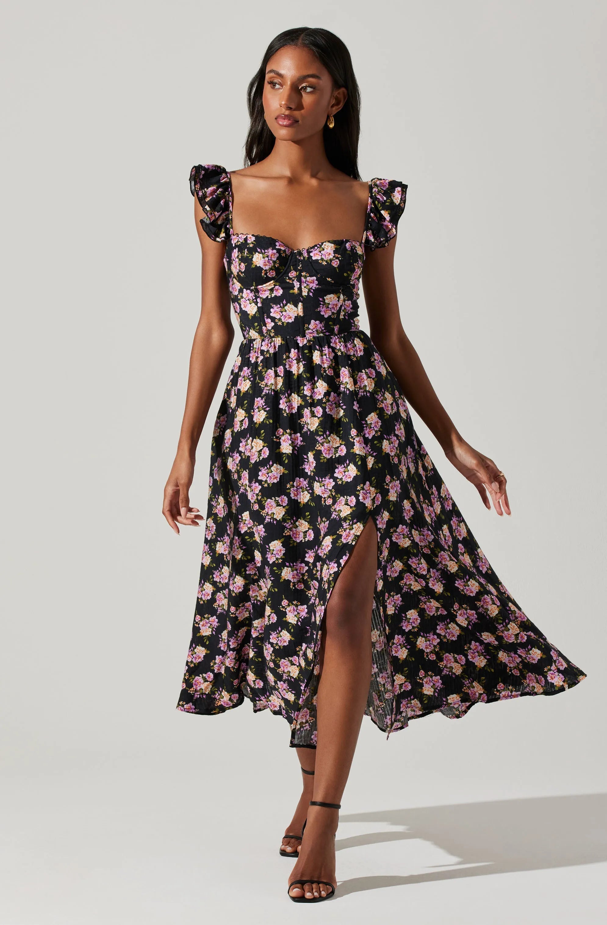 Black purple floral