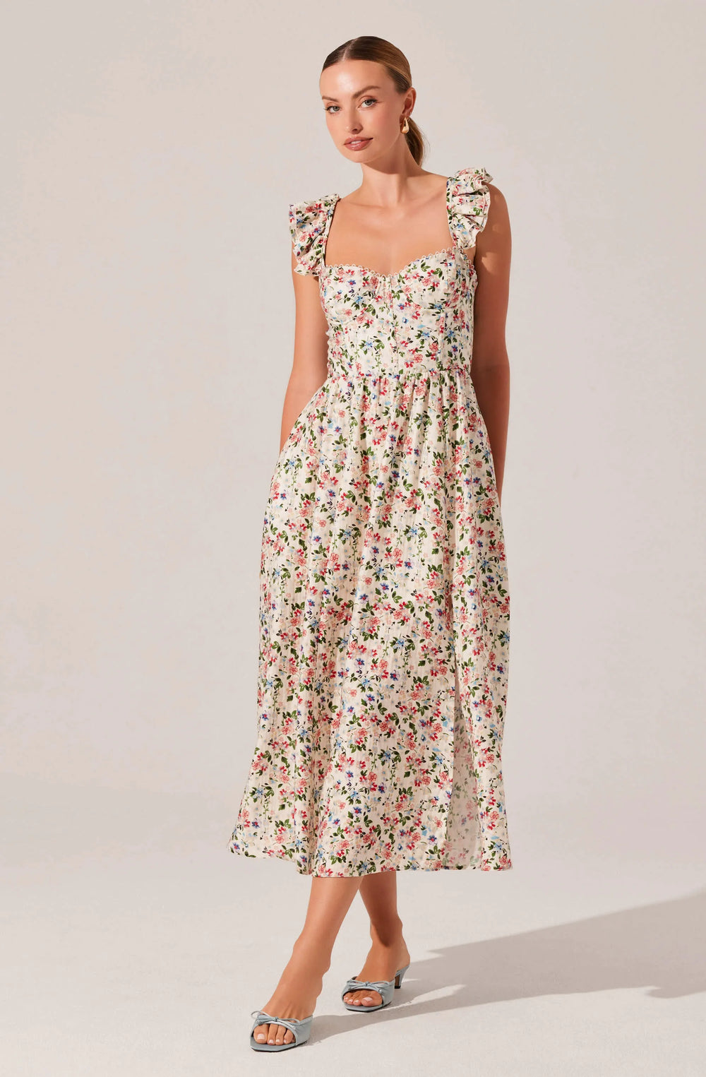 Cream multi floral