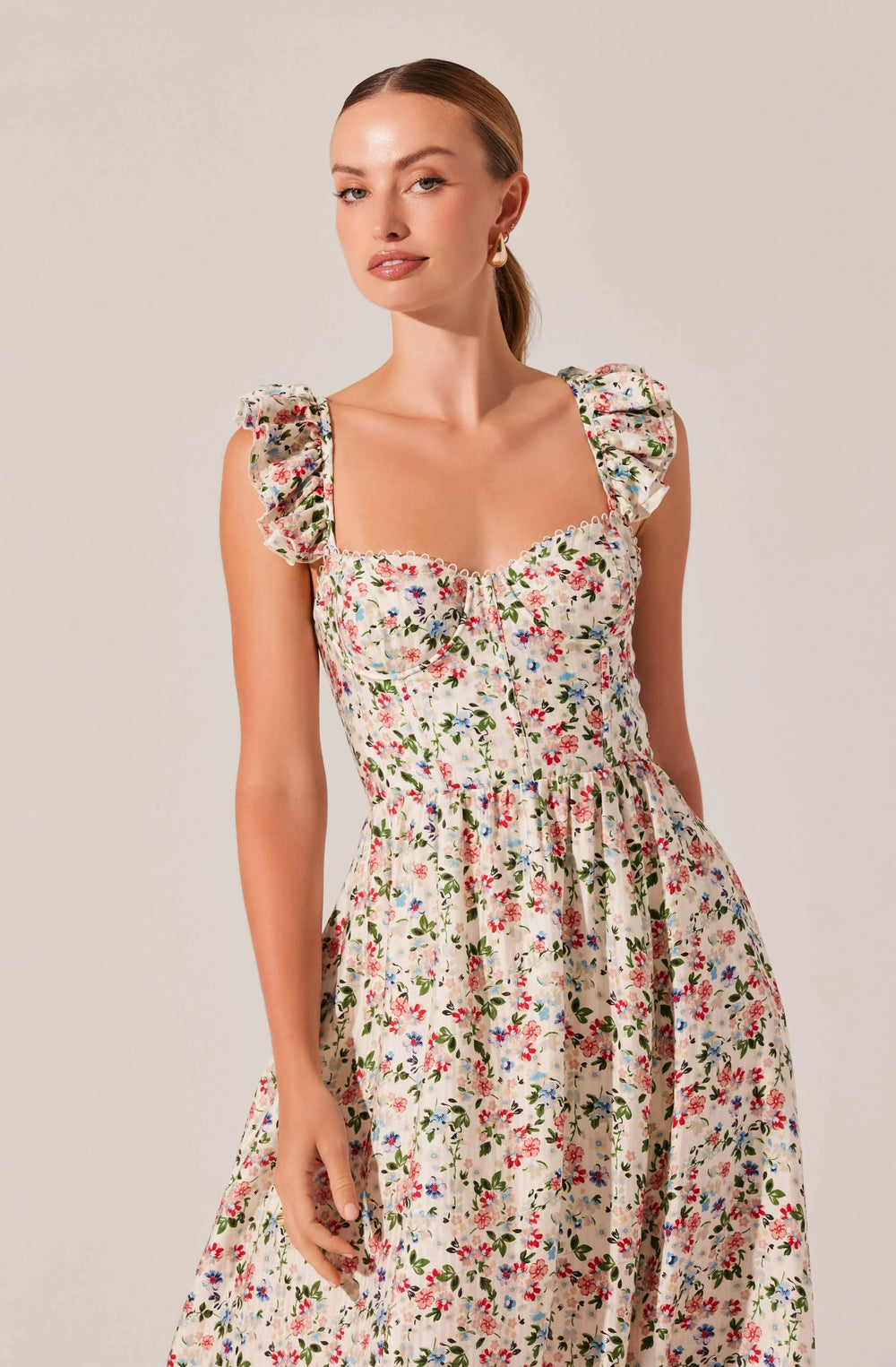 Cream multi floral