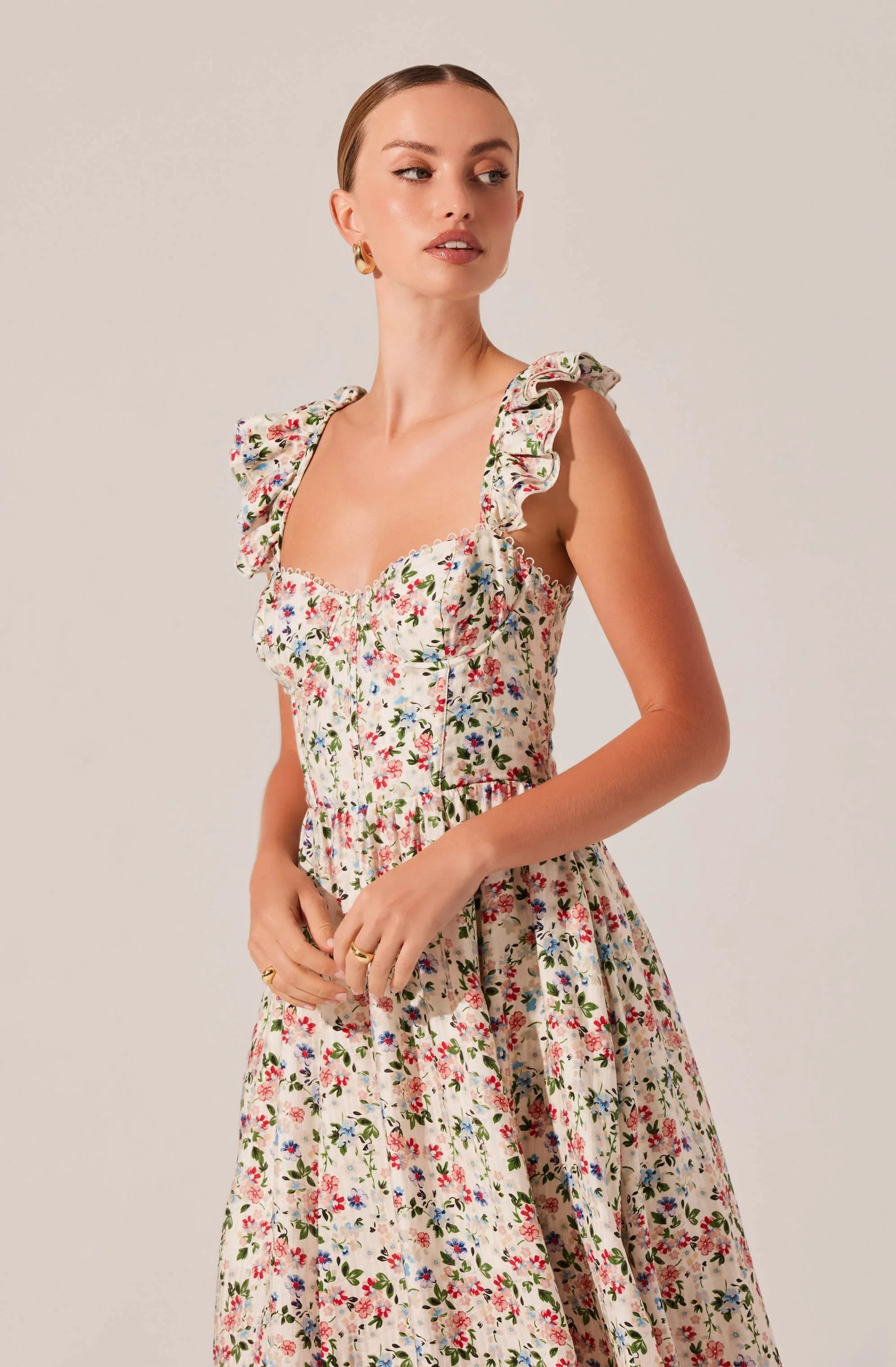 Cream multi floral