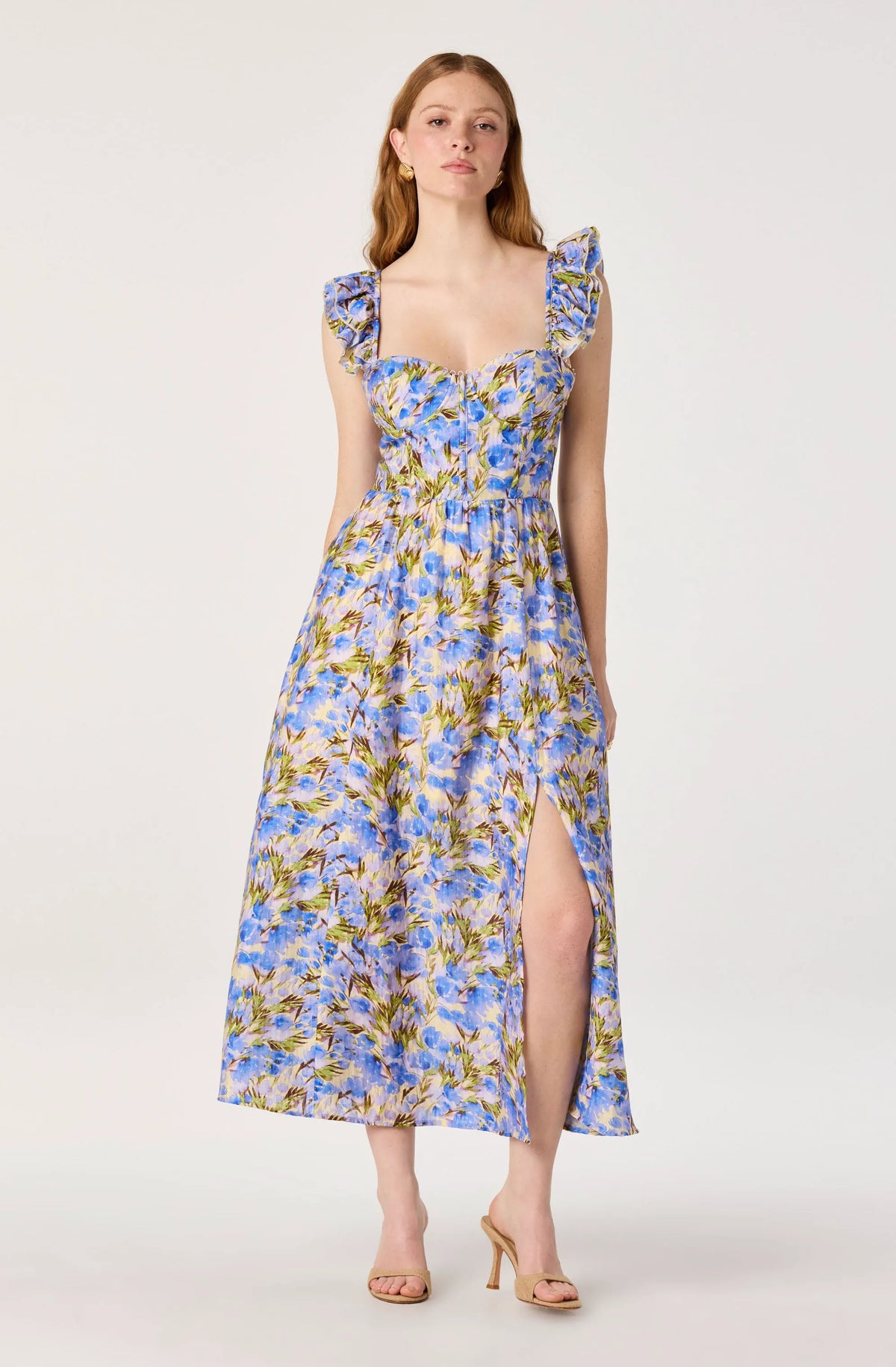 Yellow blue floral