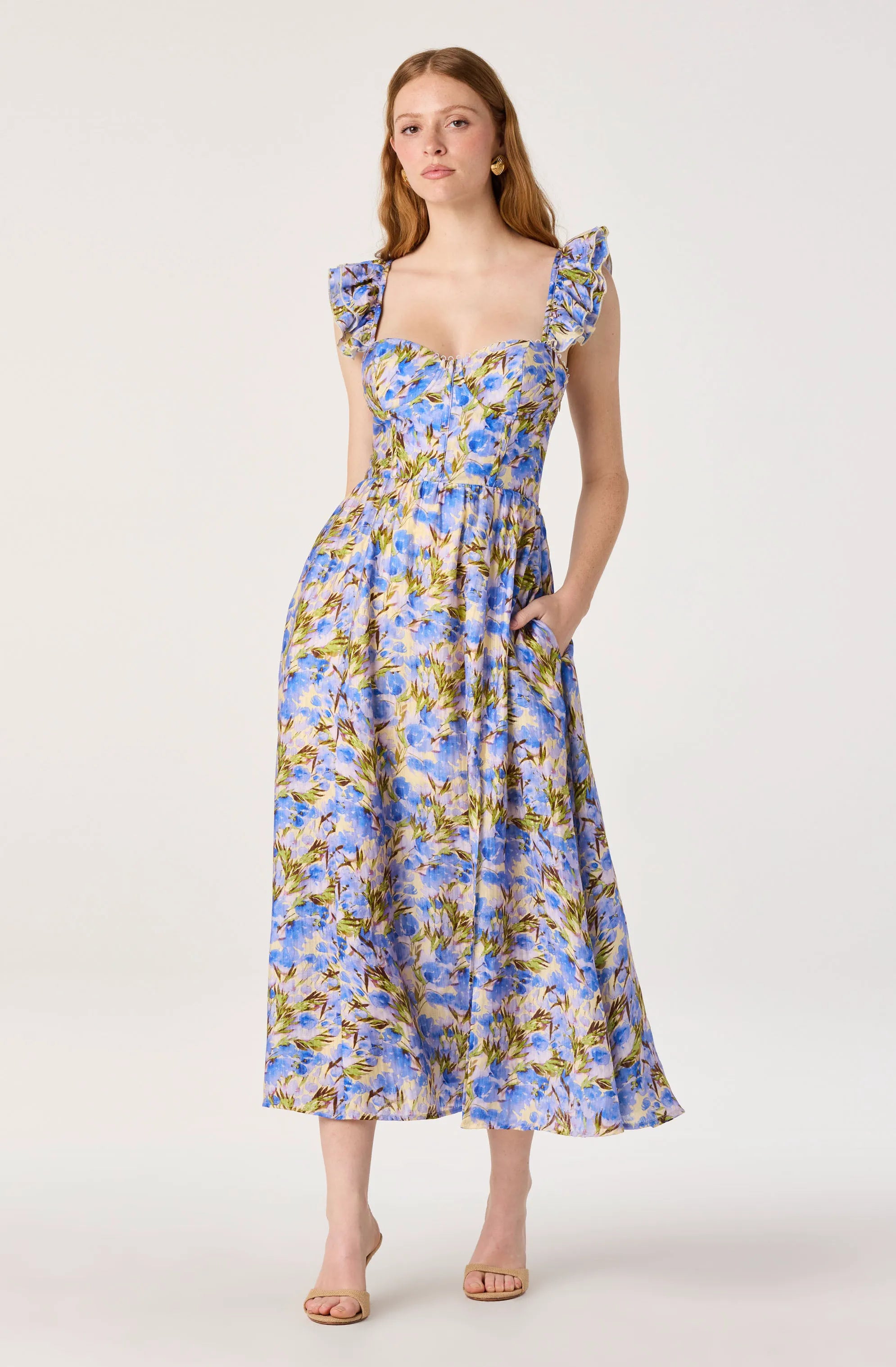 Yellow blue floral