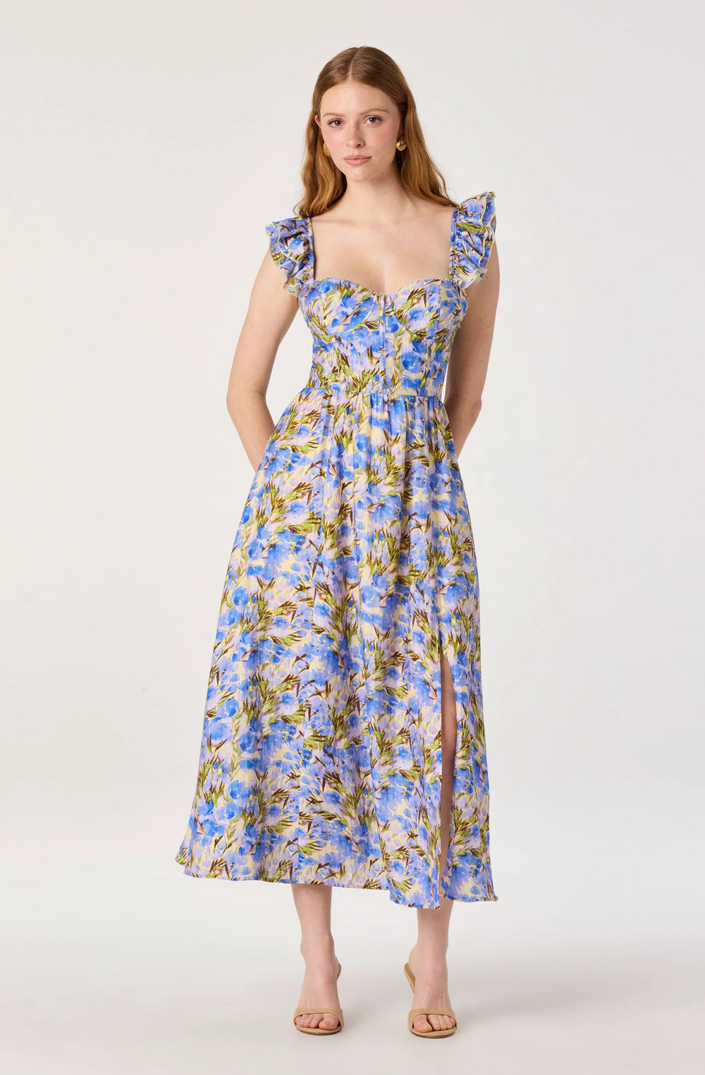 Yellow blue floral