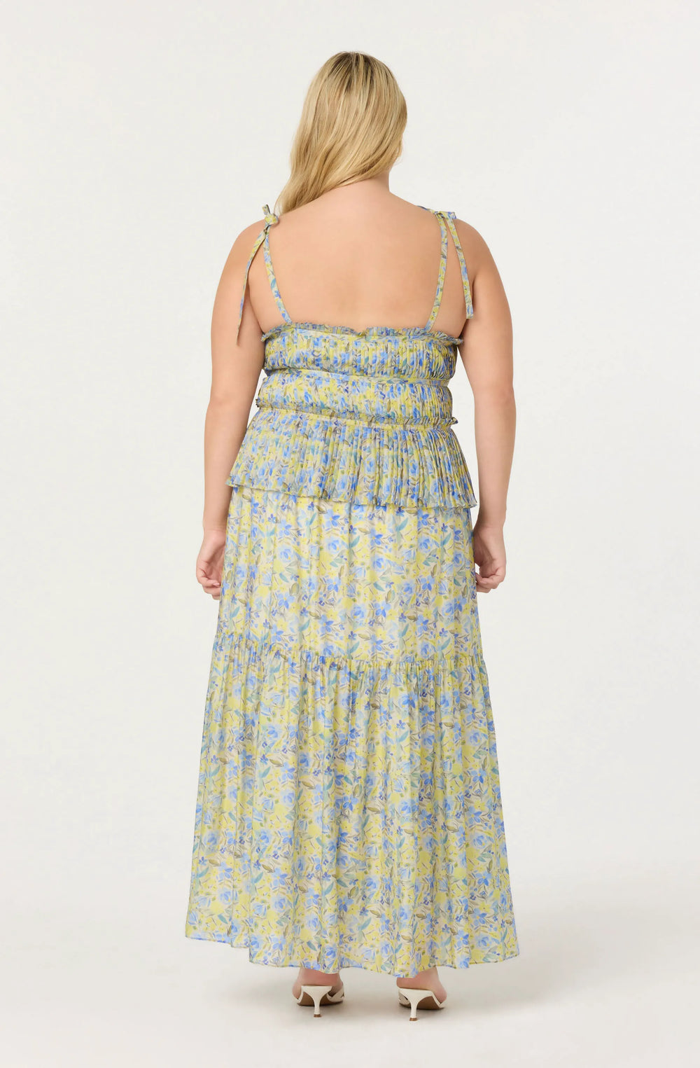Plus Size - Blue yellow floral
